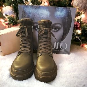 JLO NWB Military Green Combat Boots Size 7 1/2